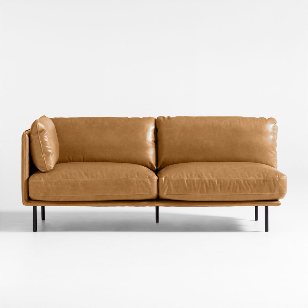 Wells Leather Left-Arm Sofa Sectional Piece