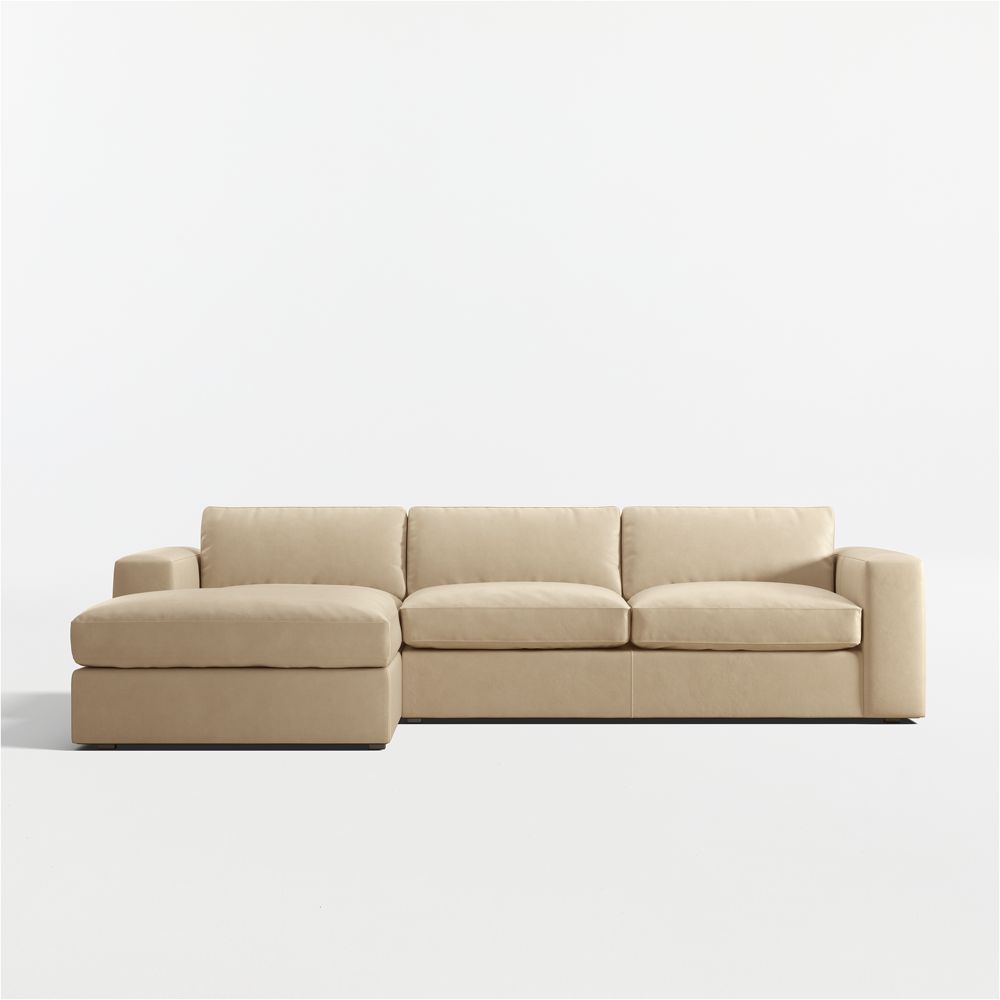 Oceanside Deep 2-Piece Leather Sectional Sofa with Chaise Lounge