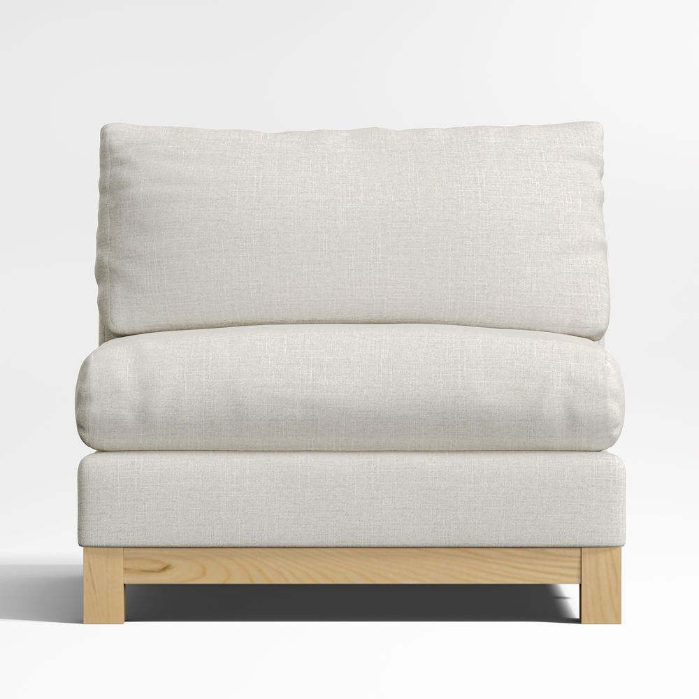 Pacific Wood Base Armless Chair Sectional Piece