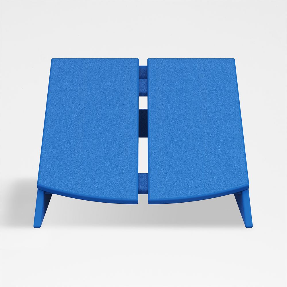 Paso Pacific Blue Outdoor Patio Adirondack Chair Ottoman by POLYWOOD