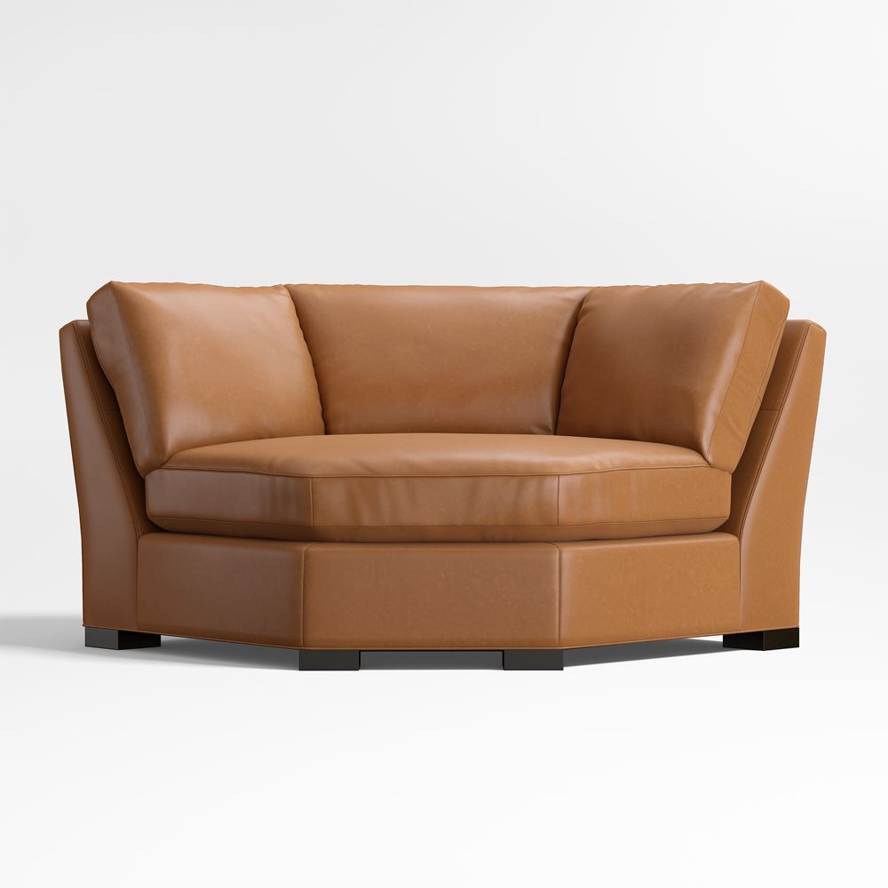 Axis Classic Leather Wedge Chair Sectional Piece