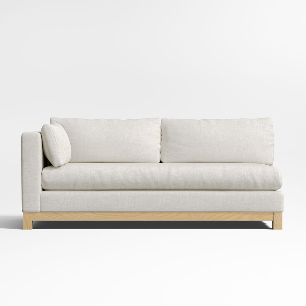 Pacific Wood Base Bench Left-Arm Sofa Sectional Piece