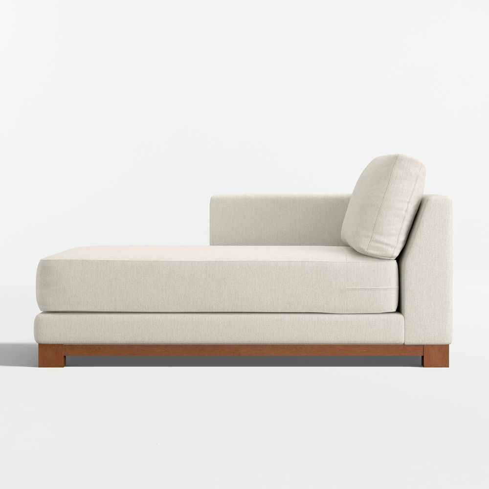 Gather Wood Base Left-Arm Chaise Lounge Sectional Piece