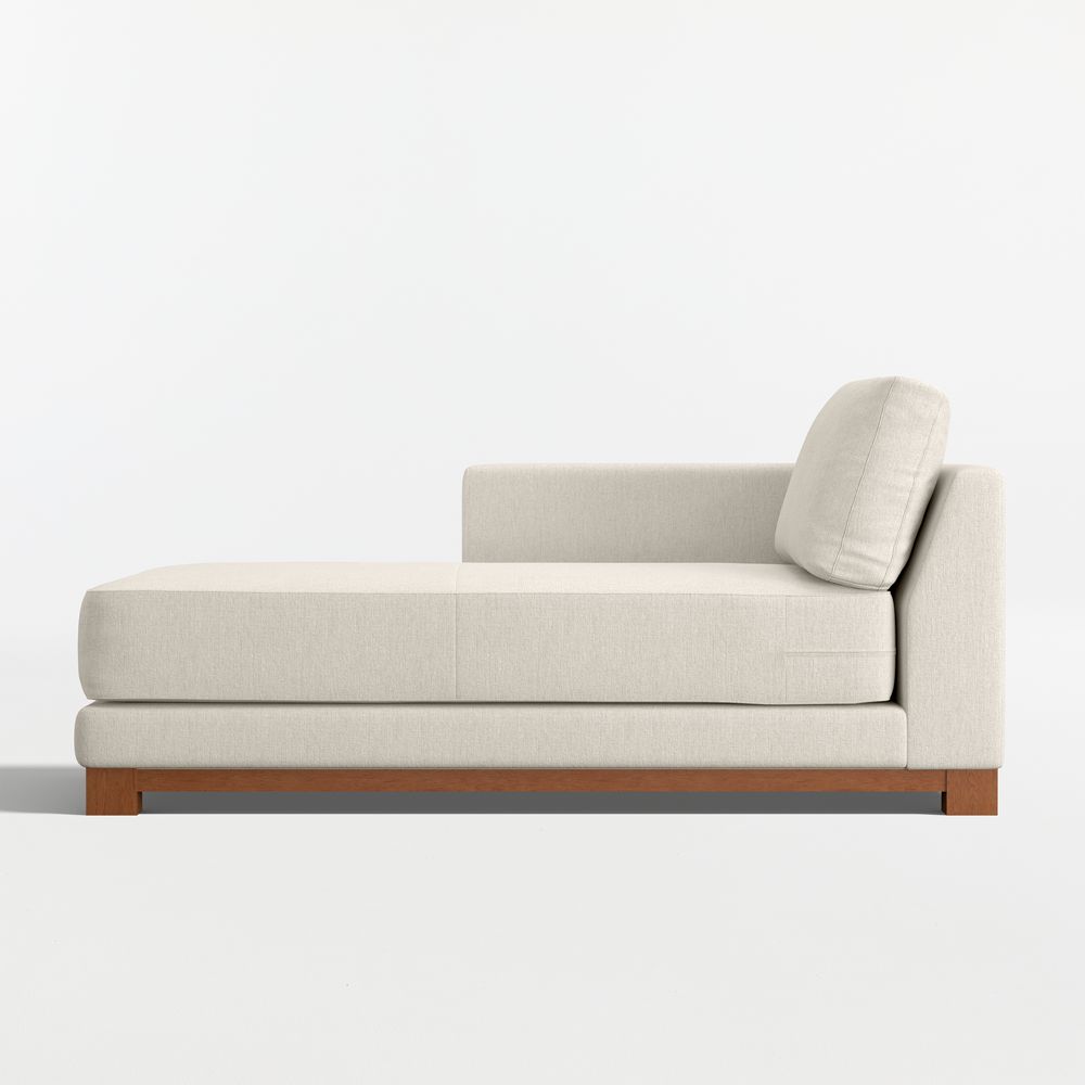 Gather Deep Wood Base Left-Arm Chaise Lounge Sectional Piece