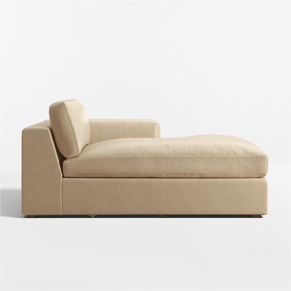 Oceanside Leather Right-Arm Chaise Lounge Sectional Piece
