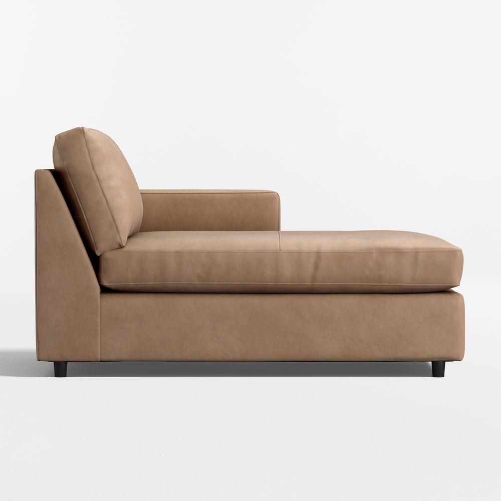 Barrett II Leather Right-Arm Chaise Lounge Sectional Piece
