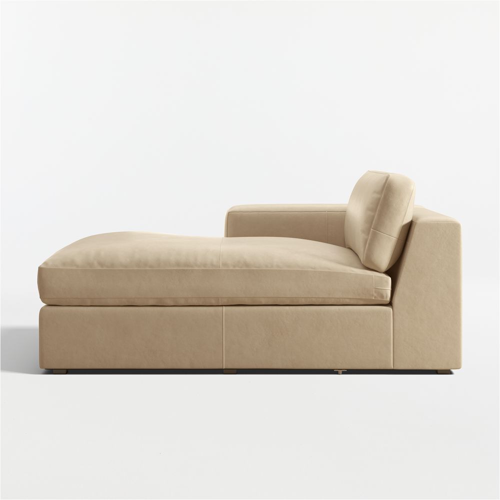 Oceanside Leather Left-Arm Chaise Lounge Sectional Piece