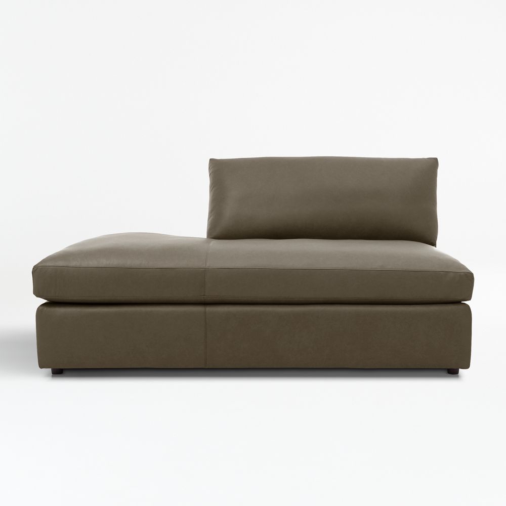 Lounge Leather Left-Arm Bumper Sectional Piece