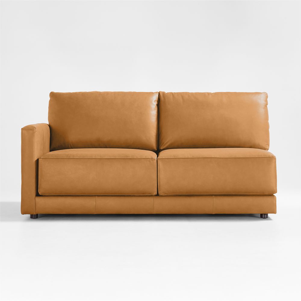 Gather Leather Left-Arm Apartment Sofa Sectional Piece