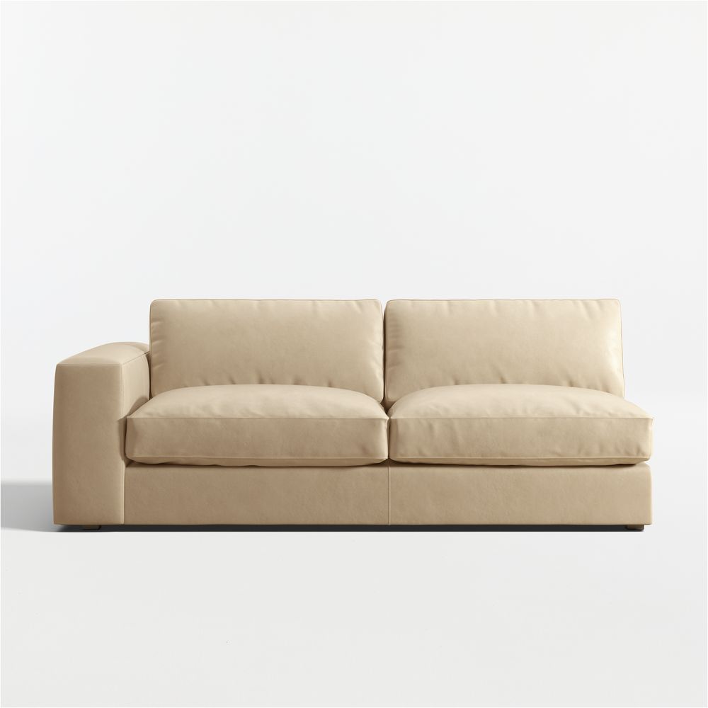 Oceanside Low Leather Left-Arm Sofa Sectional Piece