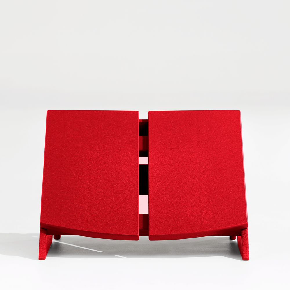 Paso Red Outdoor Adirondack Chair Ottoman by POLYWOOD