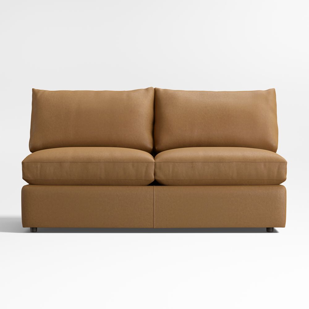 Lounge Classic Leather Armless Loveseat Sectional Piece