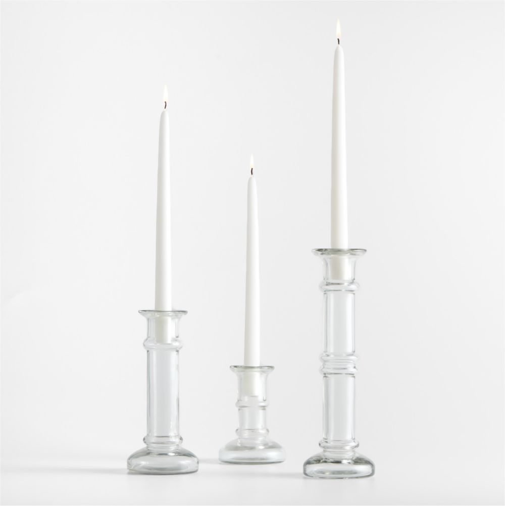 Kati Clear Glass Taper Candle Holders- Image 2