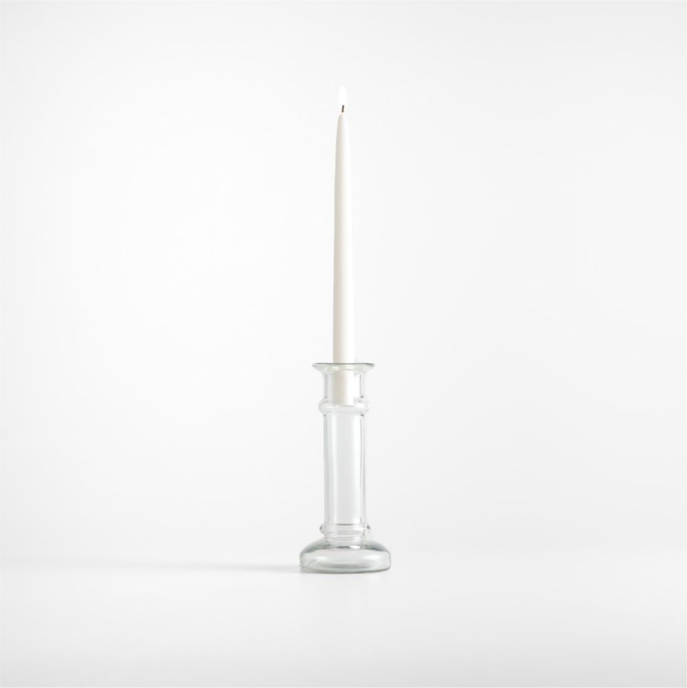 Kati Clear Glass Taper Candle Holders- Image 3