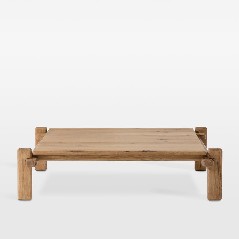 Marcia Brown Oak Wood 54" Square Coffee Table