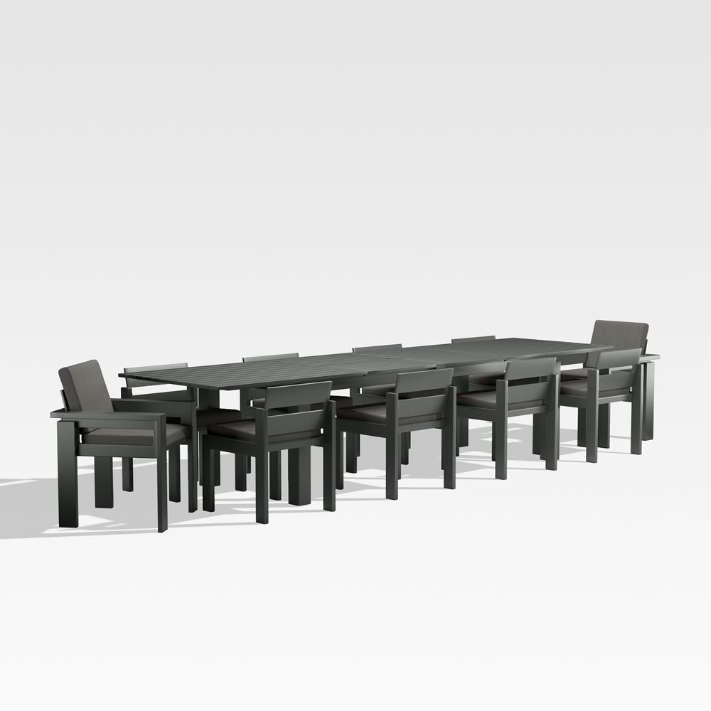 Walker Metal Extendable Outdoor Dining Table Set with Sunbrella Cushions (68"-144")