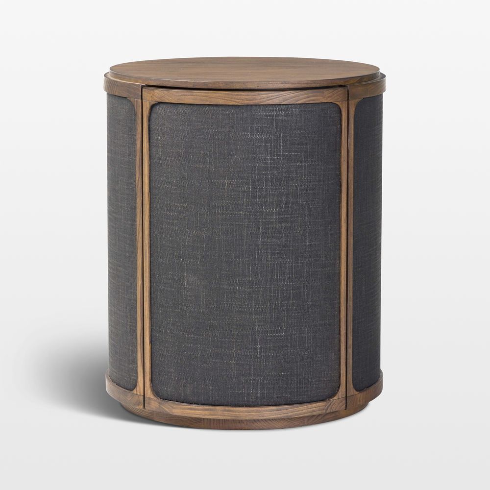 Byrdie Wood and Linen 20" Round End Table