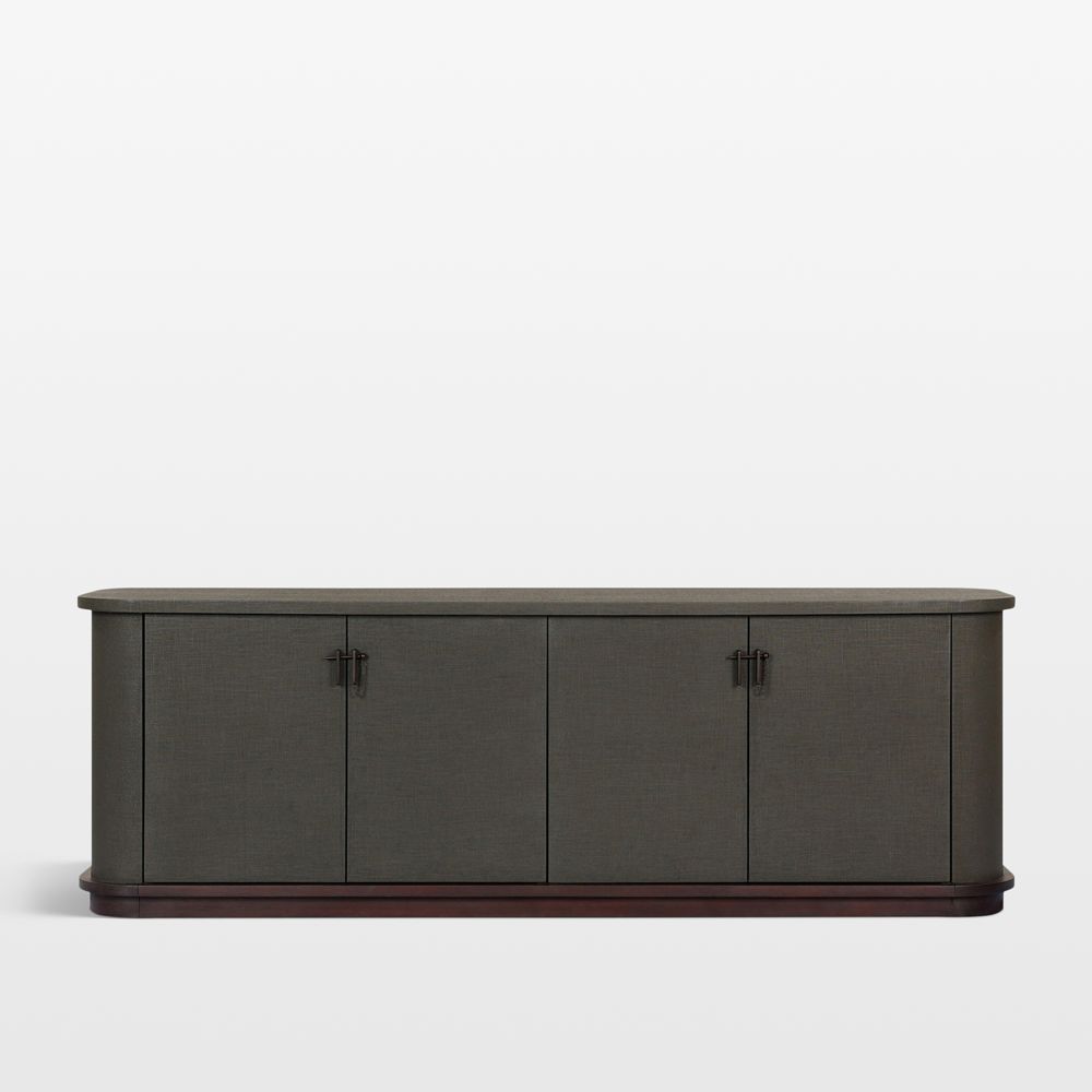 Finnegan 80" Dark Green Linen Wood Media Console