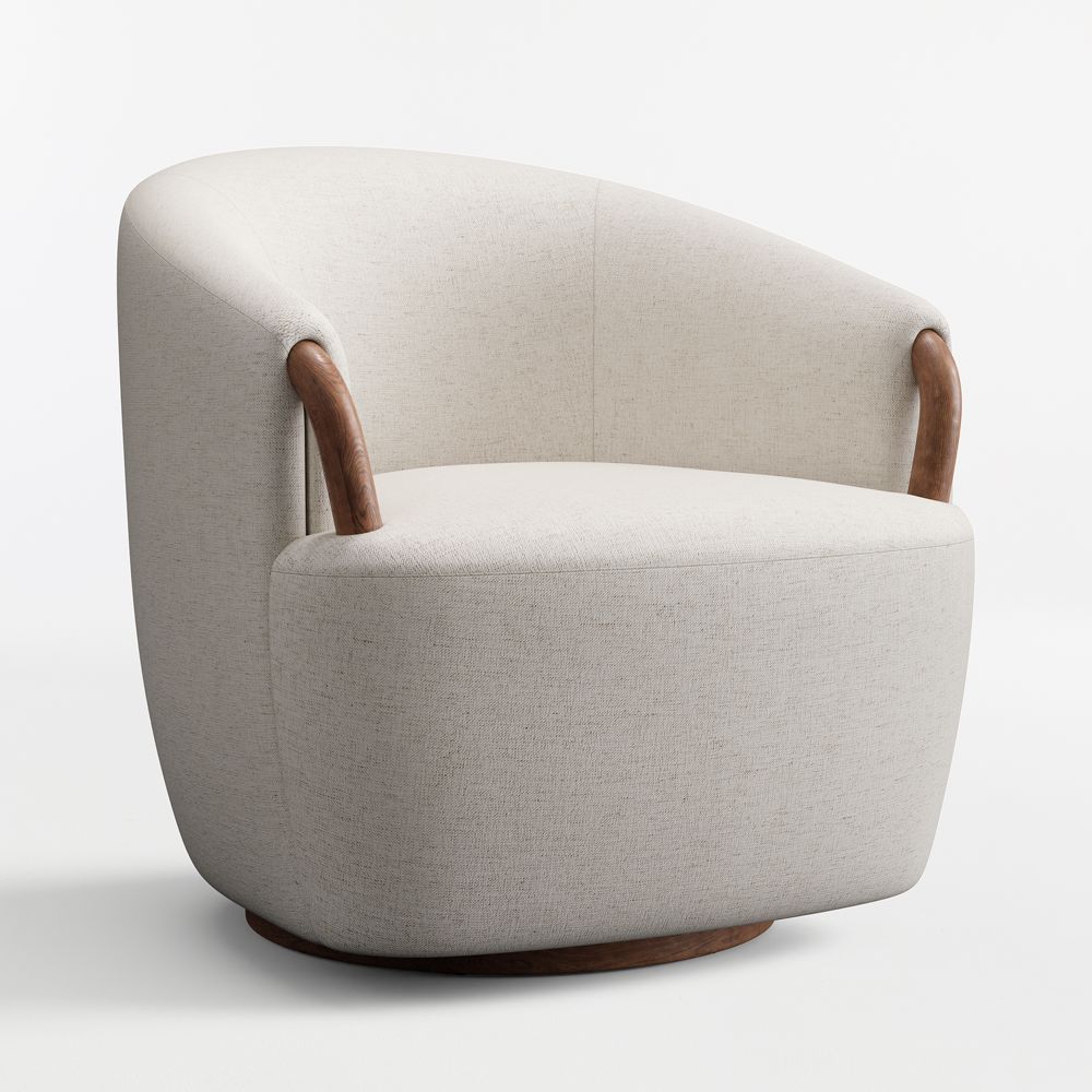 Rapallo Wood Swivel Accent Chair