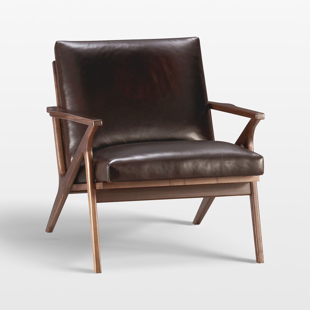 Alternative view of Cavett Wood and Leather Accent Chair