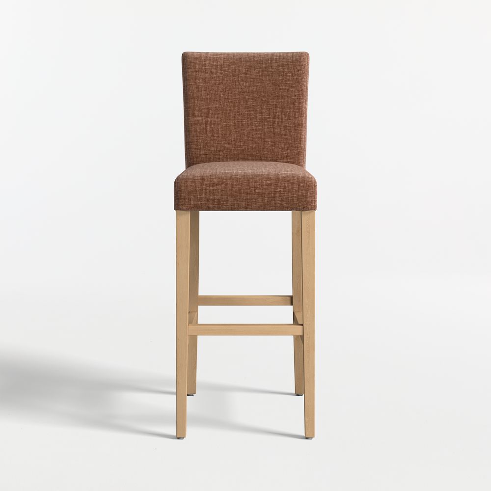 Lowe Doux Sienna Upholstered Stools with Natural Wood Legs