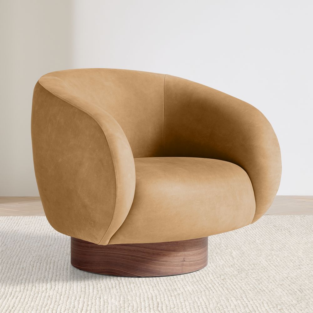 Kessler Leather Swivel Accent Chair