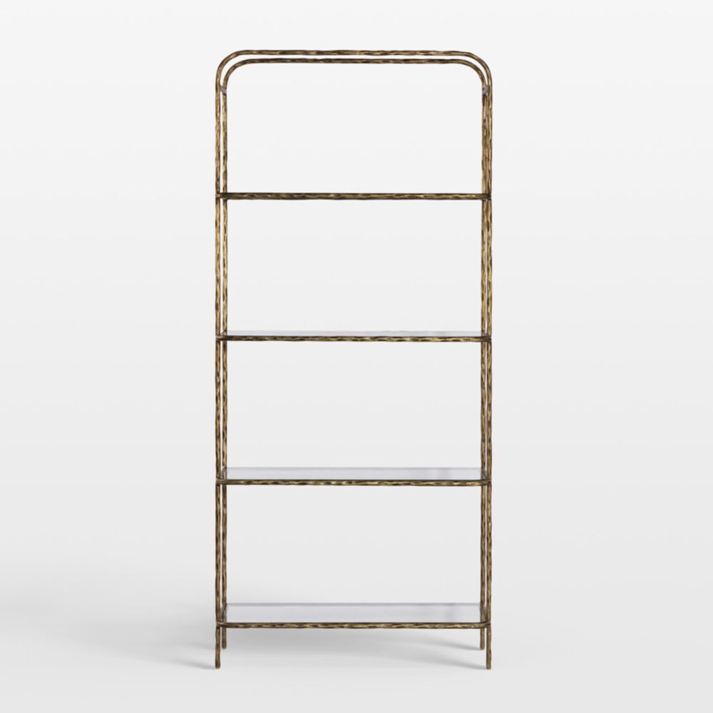 Swinton Brass and Glass 90" Bookshelf