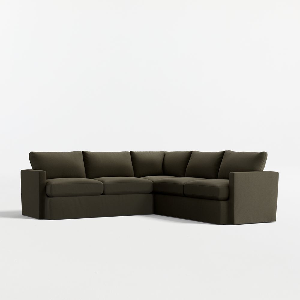 Lounge Classic 3-Piece L-Shaped Slipcovered Sectional Sofa