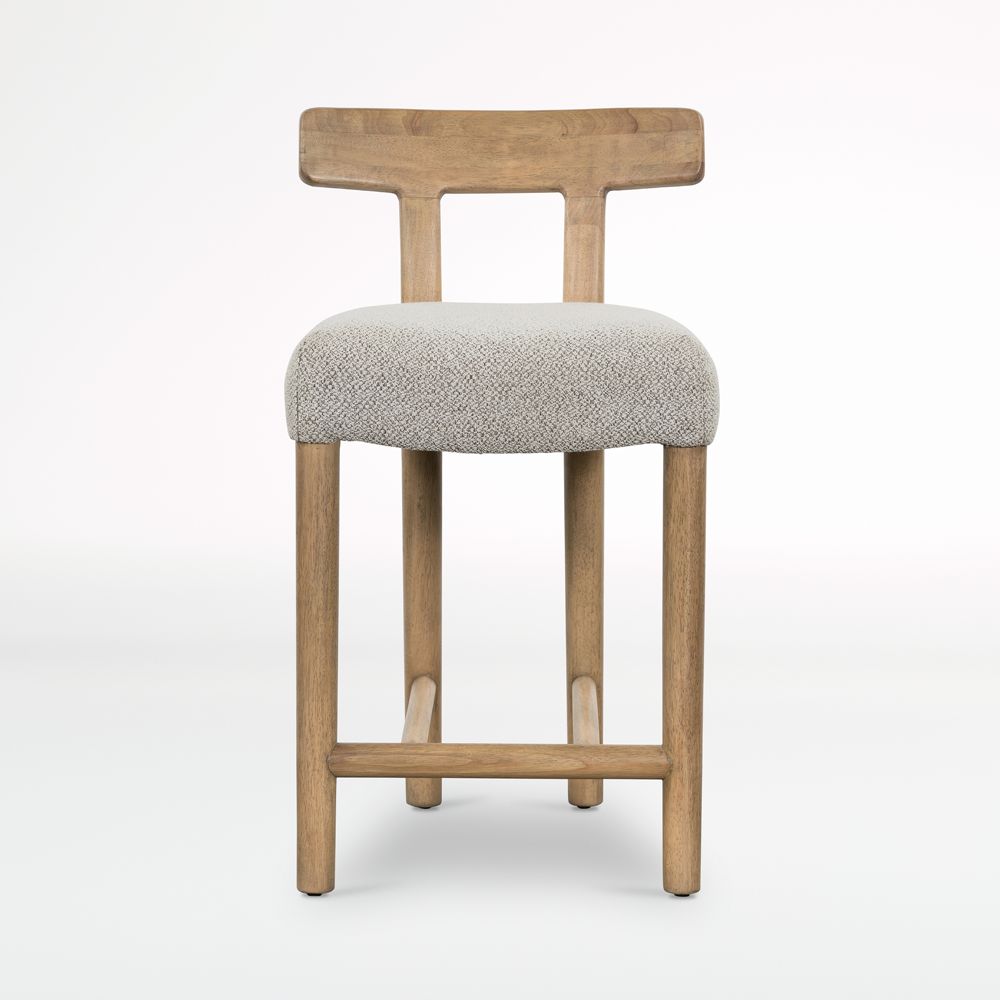 Ziady Brunswick Pebble Upholstered Wood Bar Stool