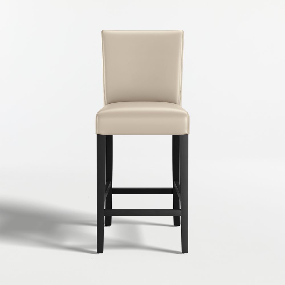 Lowe Bone Leather Stools with Ebony Wood Legs