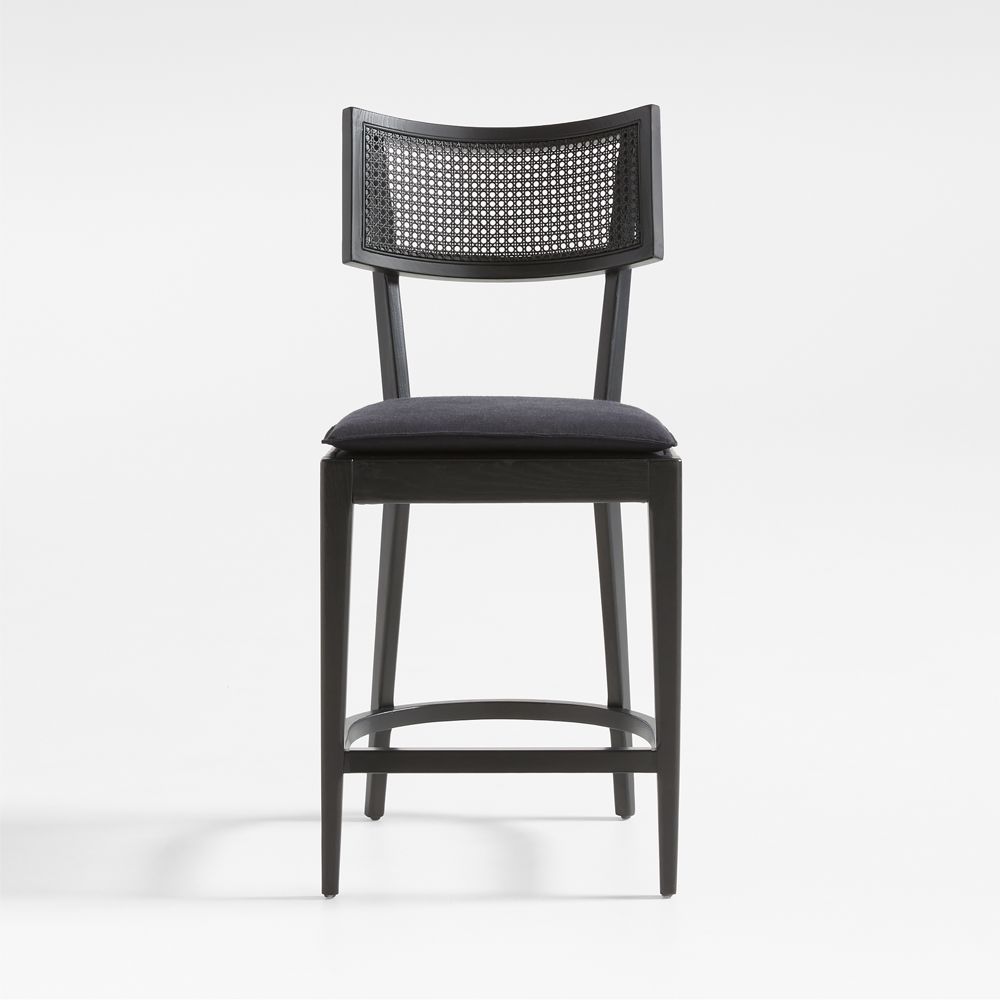 Libby Black wood and Black Cane Counter Stool