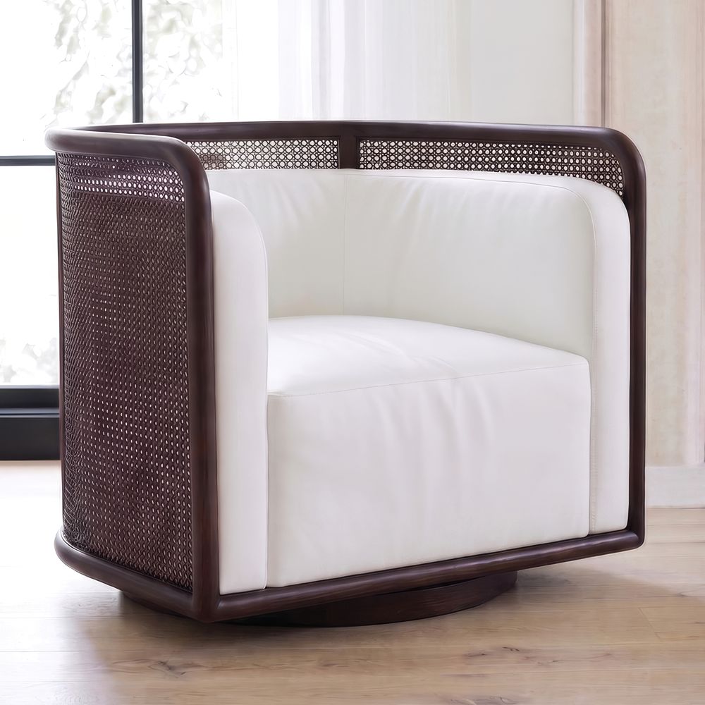 Fields Cane Back Swivel Accent Chair by Leanne Ford