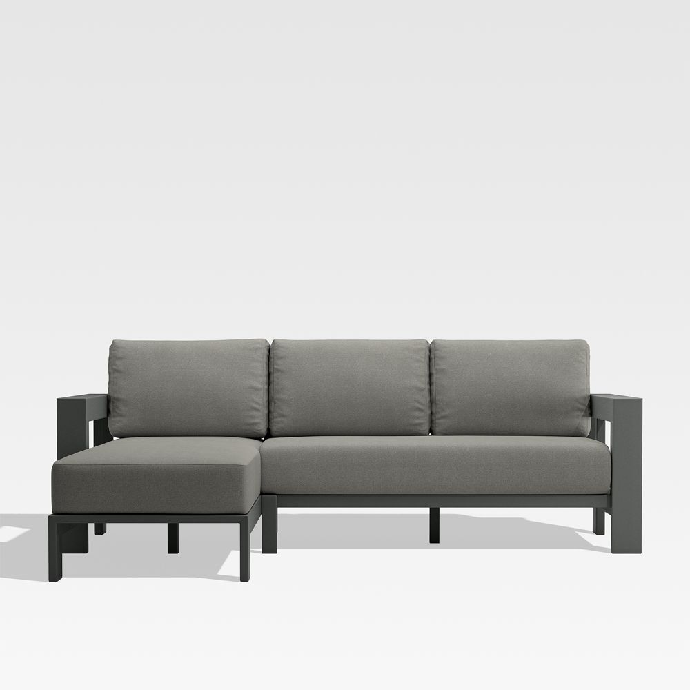 Walker 2-Piece Left-Arm Chaise Metal Outdoor Sectional Sofa with Sunbrella Cushions