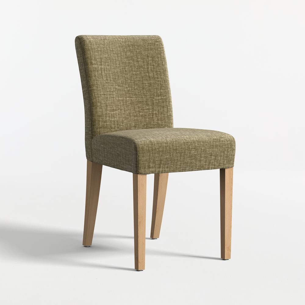 Lowe Doux Olive Upholstered Dining Chair with Natural Wood Legs