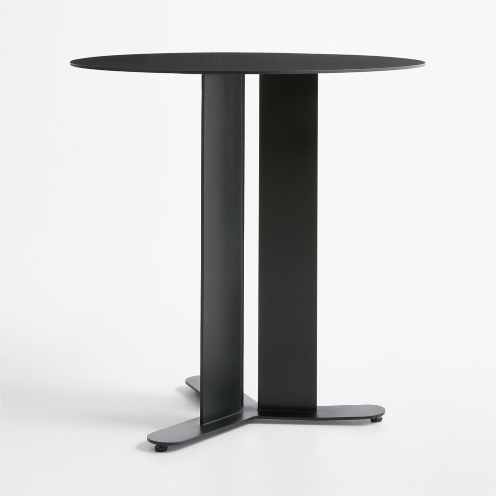 Cupertino 30" Round Black Metal Bistro Table