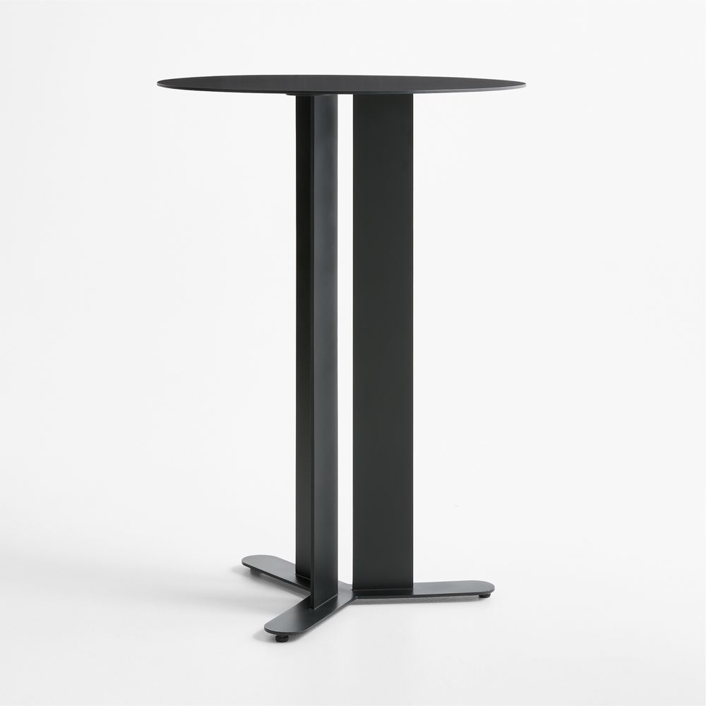Cupertino 30" Round Black Metal Bar Table