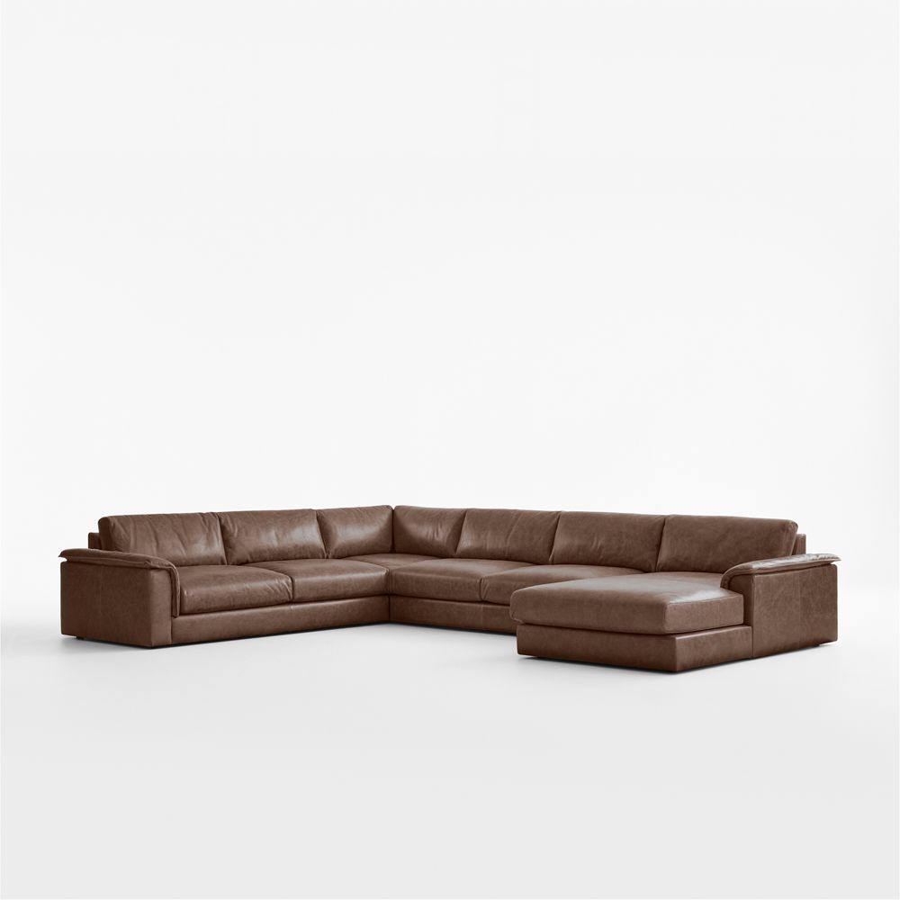 Wythe Leather 4-Piece L-Shaped Sectional Sofa