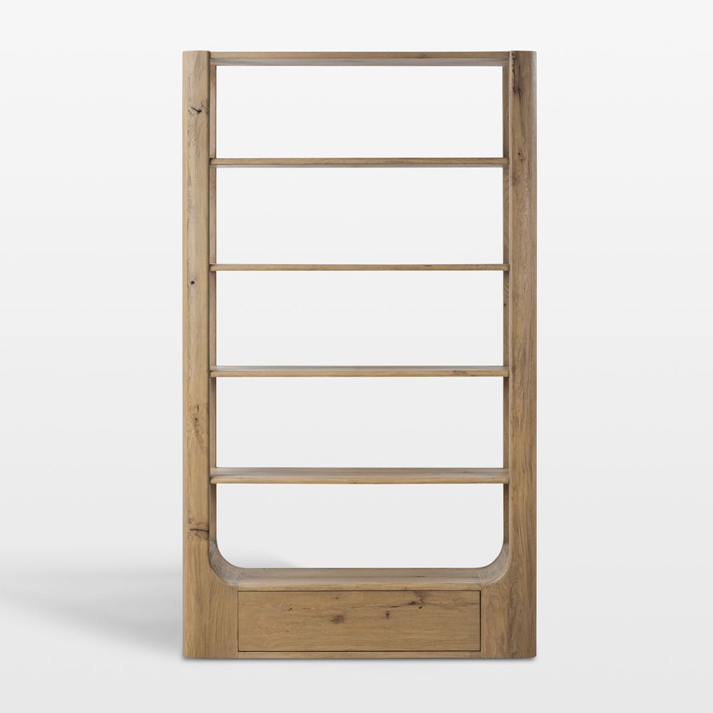 Flynn Aged Natural Oak 50" Open Bookcase