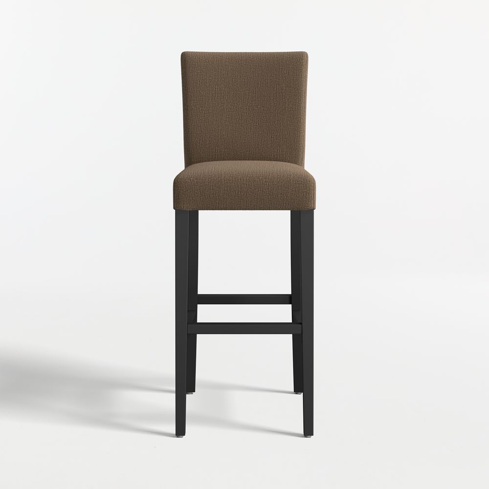 Lowe Truffle Upholstered Stools with Ebony Wood Legs