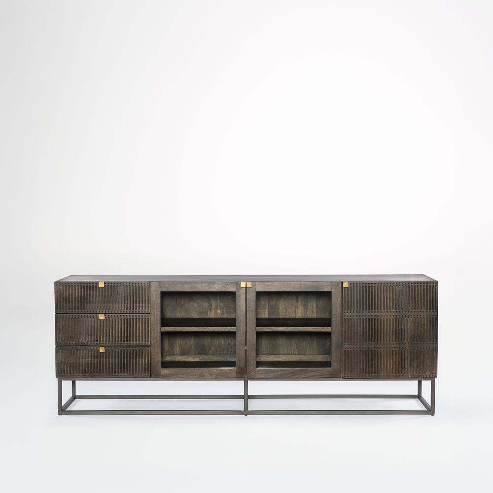 Ivan 79" Storage Media Console with Drawers