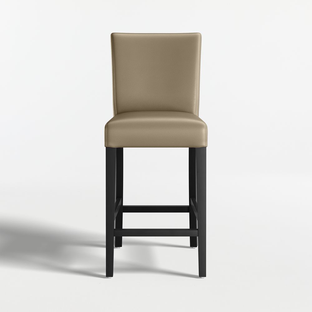 Lowe Moss Green Leather Stools with Ebony Wood Legs