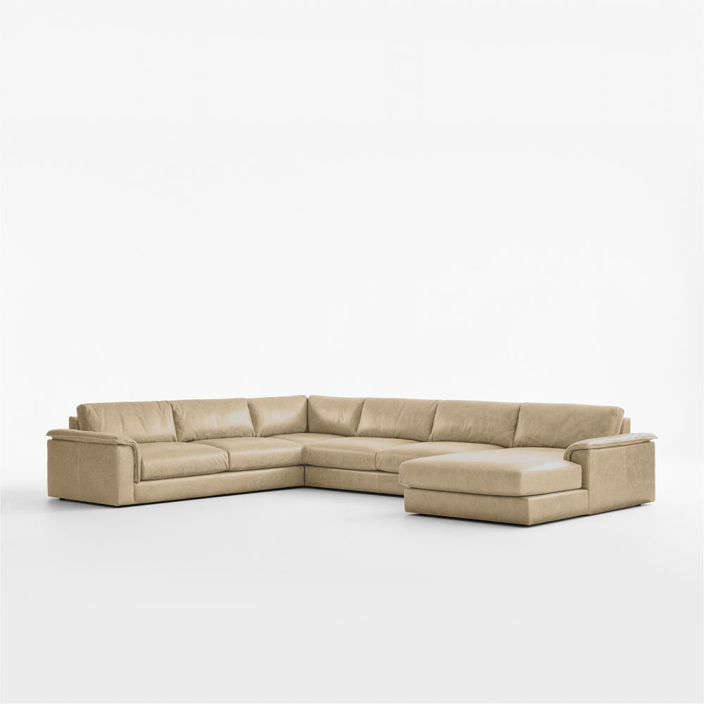 Wythe Leather 4-Piece L-Shaped Sectional Sofa