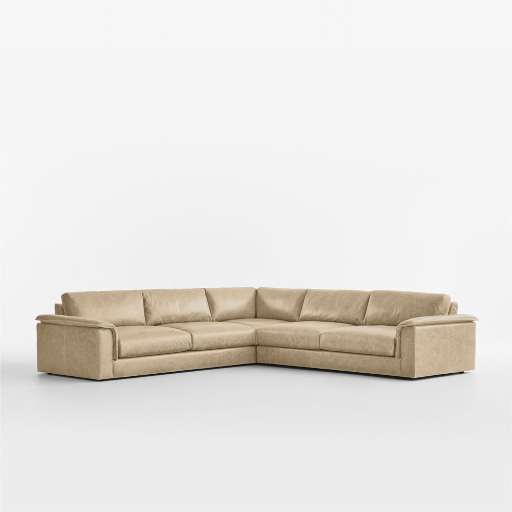 Wythe Leather 3-Piece L-Shaped Sectional Sofa