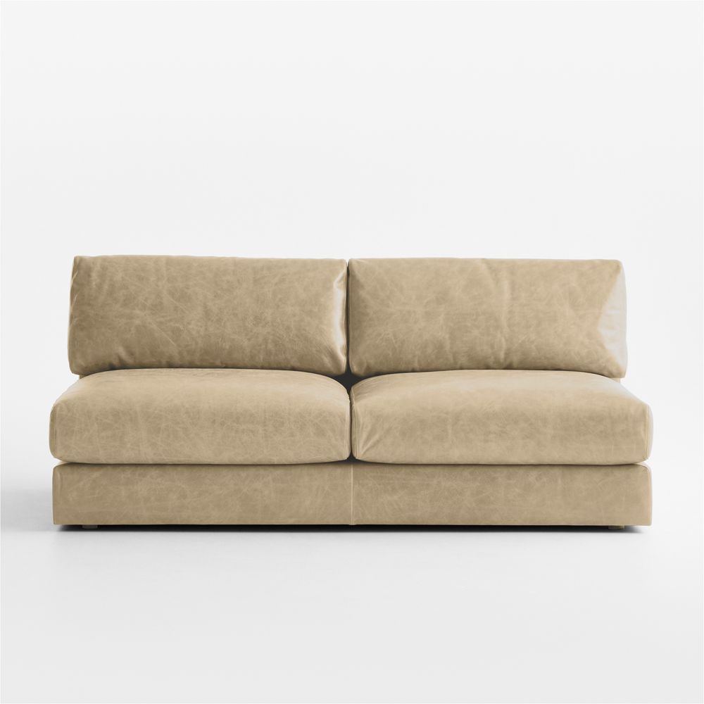 Wythe Leather Armless Sofa Sectional Piece