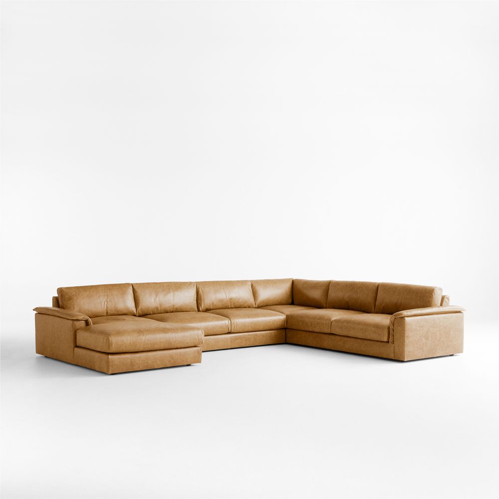 Wythe Leather 4-Piece L-Shaped Sectional Sofa