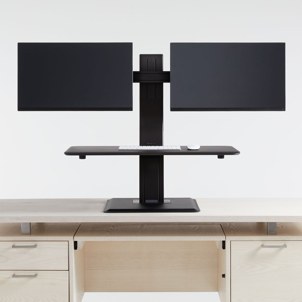 Humanscale Black Dual Monitor Quickstand Eco Standing Desk Converter