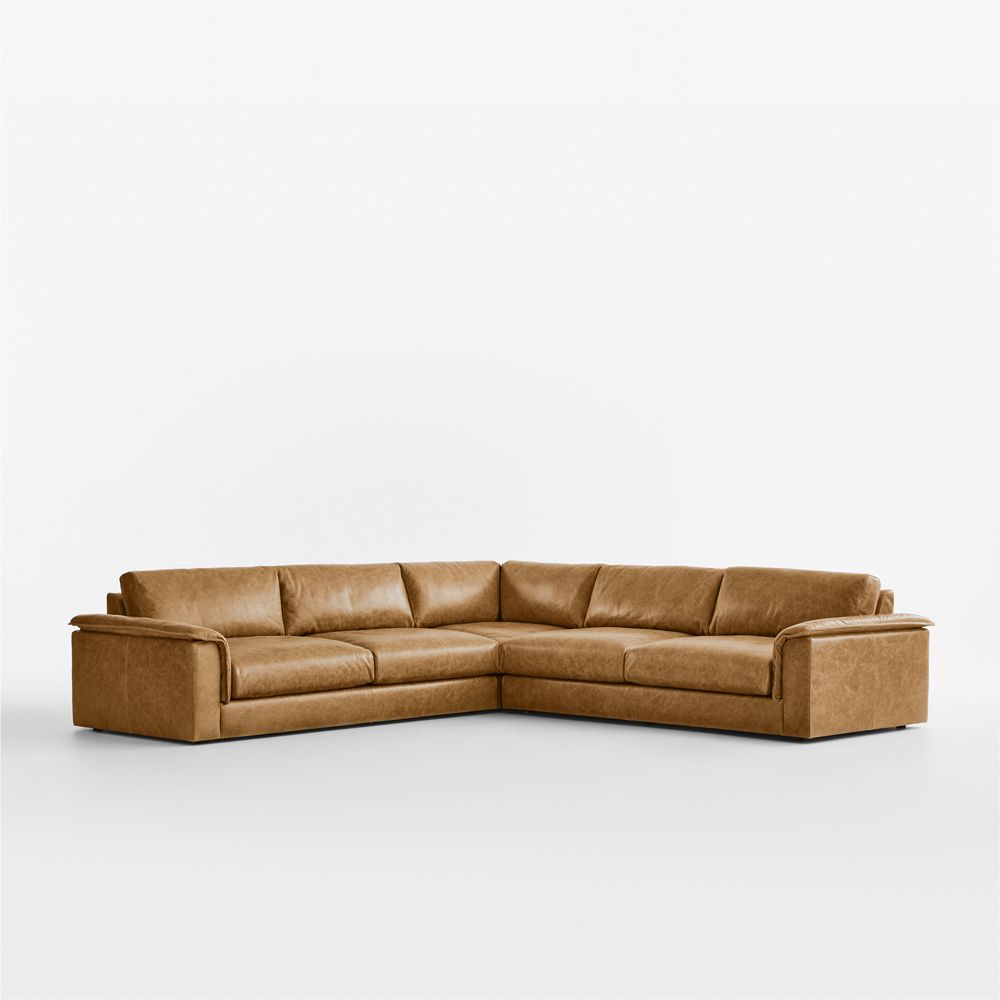 Wythe Leather 3-Piece L-Shaped Sectional Sofa