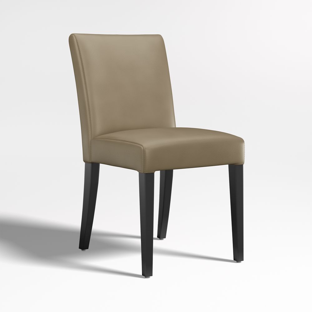 Lowe Moss Green Leather Dining Chair with Ebony Wood Legs