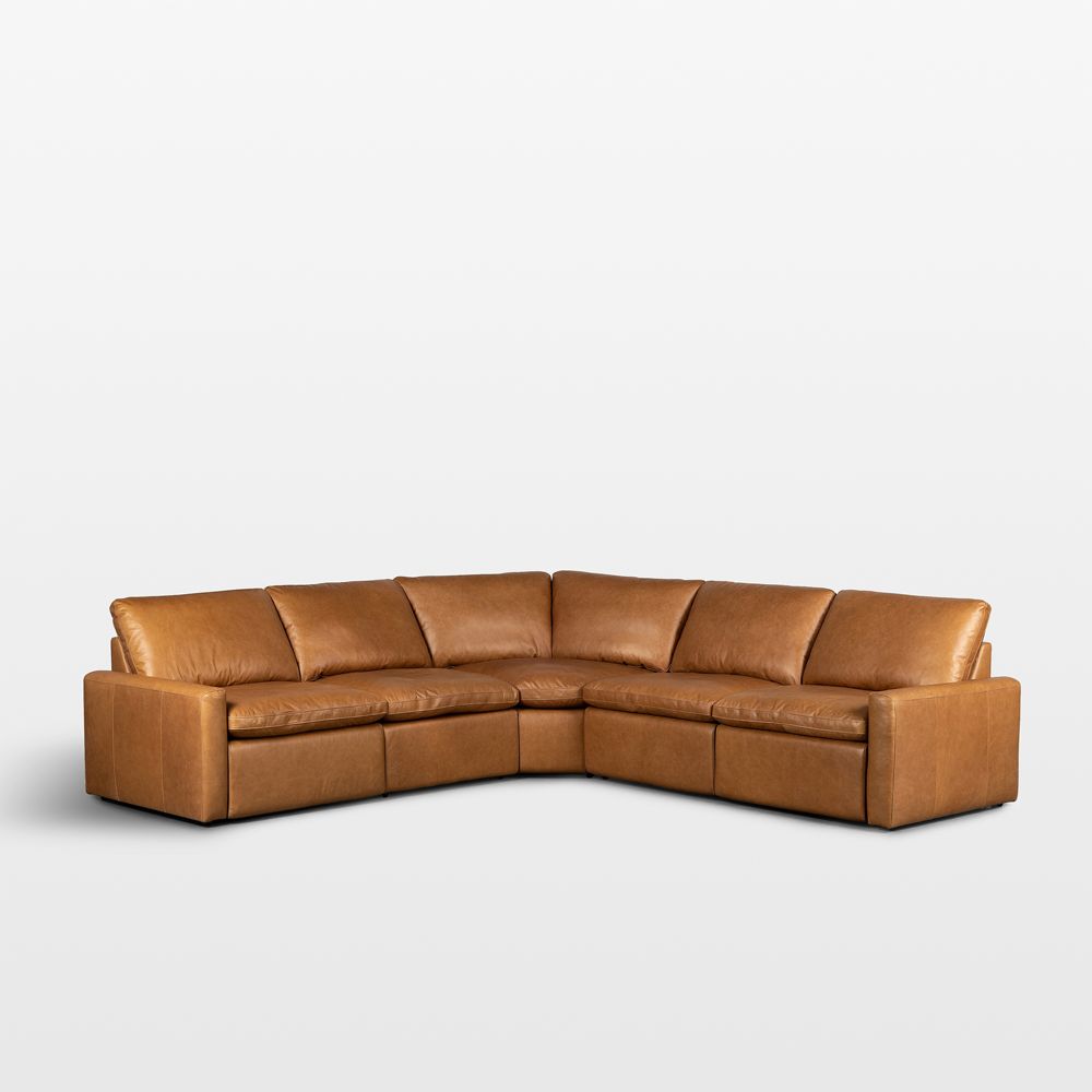 Tillery 5-Piece L-Shaped Power Triple-Reclining Leather Sectional Sofa