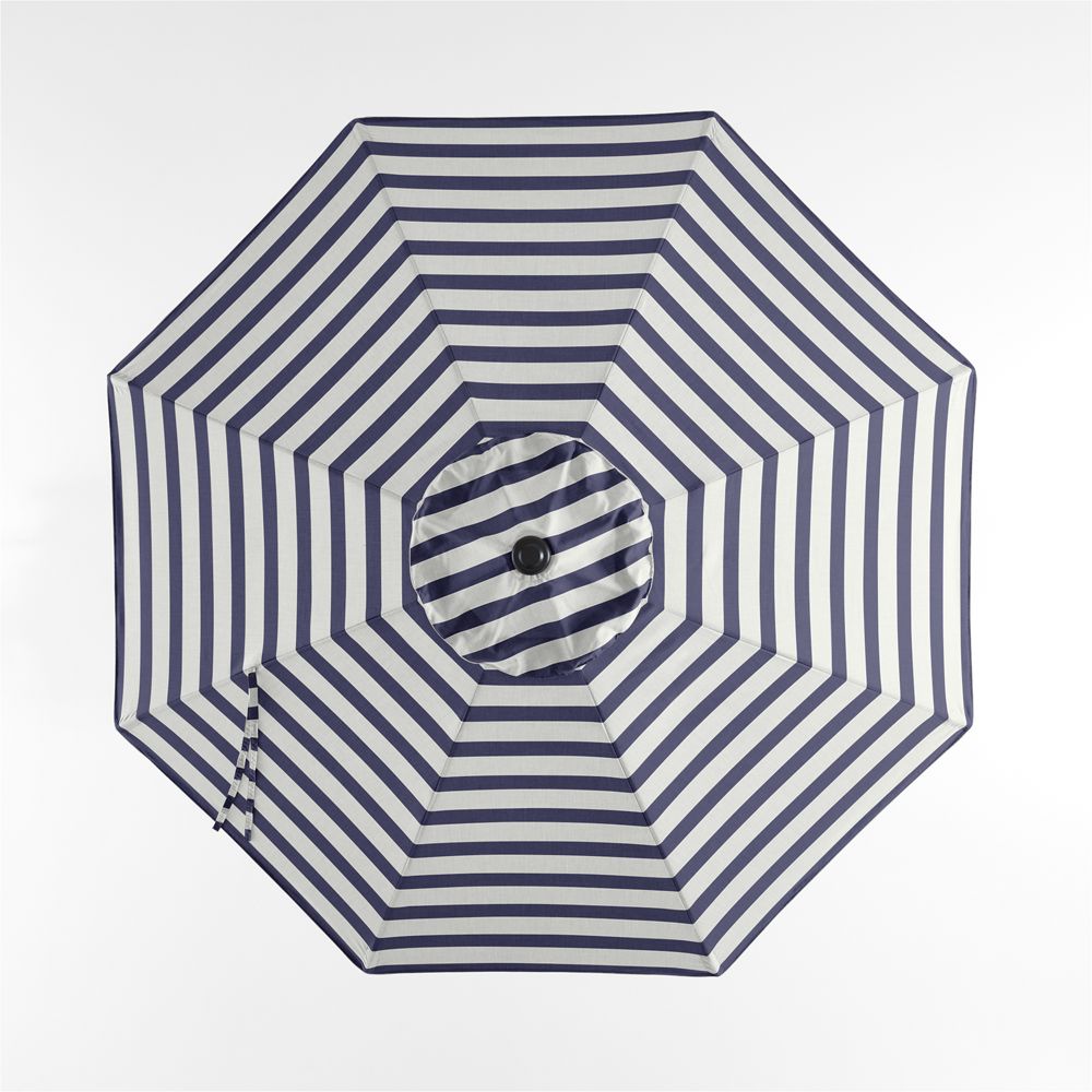 10' Round Sunbrella Navy and White Cabana Stripe Outdoor Patio Umbrella Cover